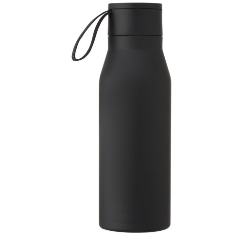 Ljungan 500 ml copper vacuum insulated stainless steel bottle with PU leather strap and lid