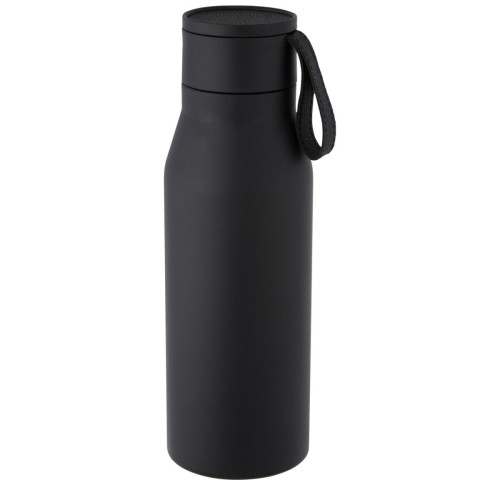 Ljungan 500 ml copper vacuum insulated stainless steel bottle with PU leather strap and lid