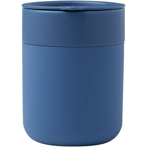 Java 330 ml ceramic tumbler with silicone wrap and plastic lid
