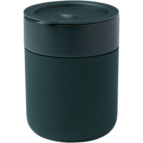 Java 330 ml ceramic tumbler with silicone wrap and plastic lid