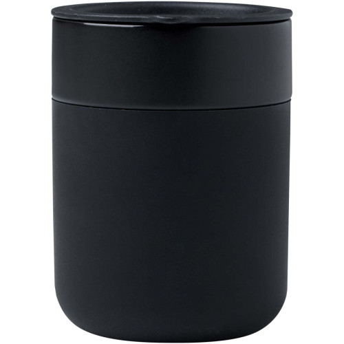 Java 330 ml ceramic tumbler with silicone wrap and plastic lid
