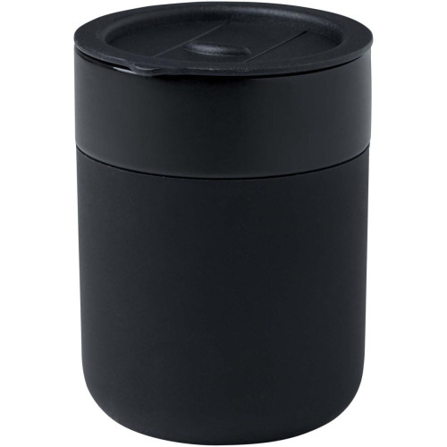 Java 330 ml ceramic tumbler with silicone wrap and plastic lid