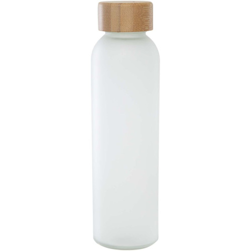 Lume 500 ml matte soda lime glass bottle with bamboo lid