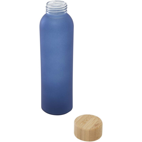Lume 500 ml matte soda lime glass bottle with bamboo lid