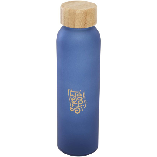 Lume 500 ml matte soda lime glass bottle with bamboo lid