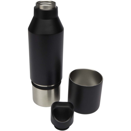 Odessy 600 ml RCS certified recycled stainless steel insulated bottle with 300 ml cup
