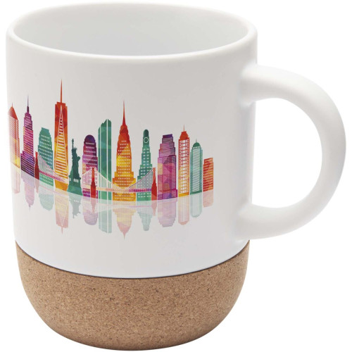 Billie 300 ml ceramic sublimation mug with cork details