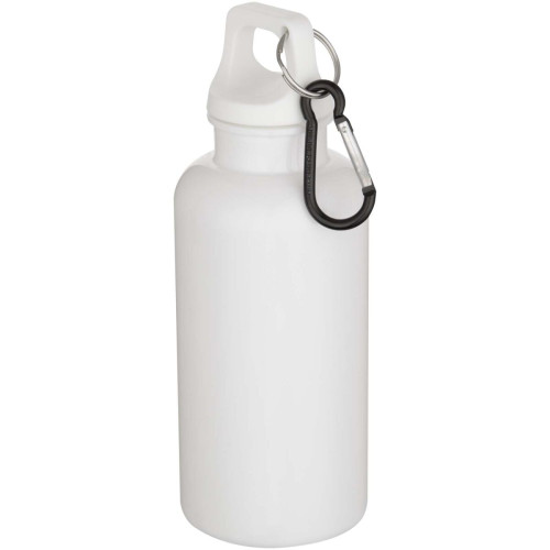 Oregon 400 ml solid colour RCS recycled plastic water bottle with carabiner
