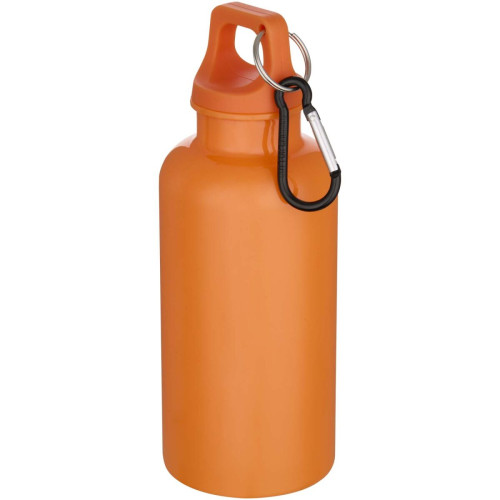 Oregon 400 ml solid colour RCS recycled plastic water bottle with carabiner