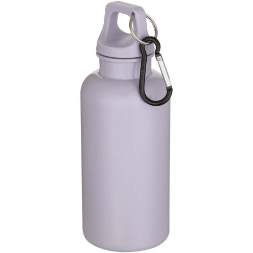 Oregon 400 ml solid colour RCS recycled plastic water bottle with carabiner
