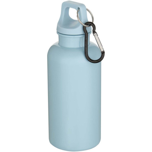Oregon 400 ml solid colour RCS recycled plastic water bottle with carabiner