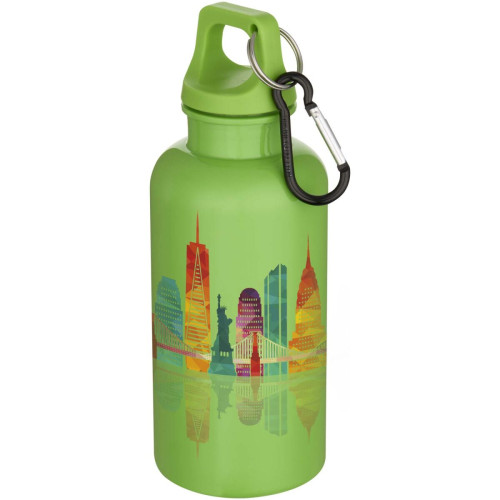 Oregon 400 ml solid colour RCS recycled plastic water bottle with carabiner