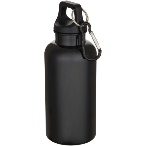 Oregon 400 ml solid colour RCS recycled plastic water bottle with carabiner