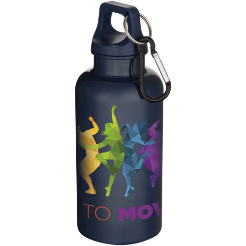 Oregon 400 ml solid colour RCS recycled plastic water bottle with carabiner