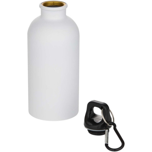 Oregon 400 ml matte RCS recycled single wall stainless steel water bottle with carabiner