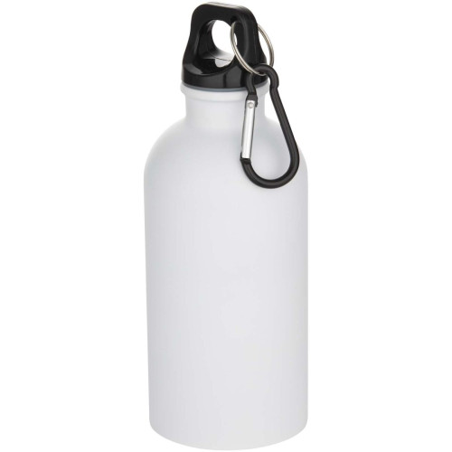 Oregon 400 ml matte RCS recycled single wall stainless steel water bottle with carabiner