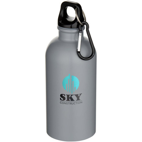Oregon 400 ml matte RCS recycled single wall stainless steel water bottle with carabiner