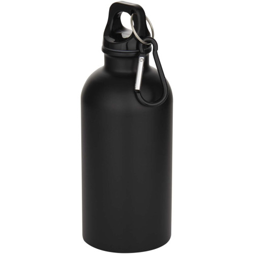 Oregon 400 ml matte RCS recycled single wall stainless steel water bottle with carabiner