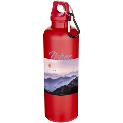 Oregon 750 ml solid colour RCS recycled plastic water bottle with carabiner