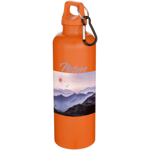 Oregon 750 ml solid colour RCS recycled plastic water bottle with carabiner