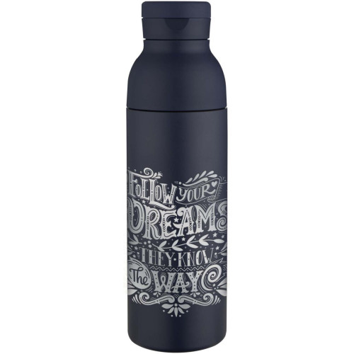 Illuminate 650 ml RCS recycled double wall stainless steel water bottle with 3-piece lid set