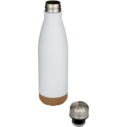 Cove 500 ml double wall vacuum insulated stainless steel water bottle with cork details