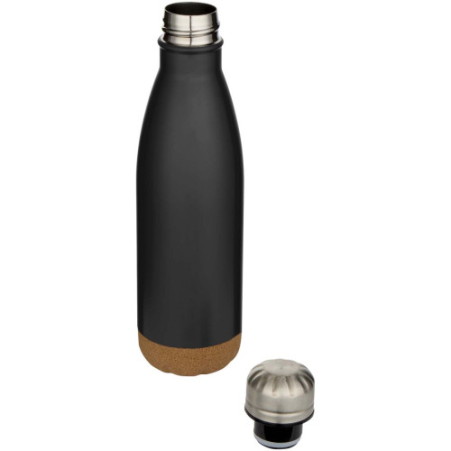 Cove 500 ml double wall vacuum insulated stainless steel water bottle with cork details