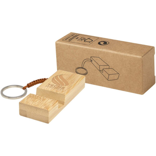 Bosona bamboo phone holder with keychain