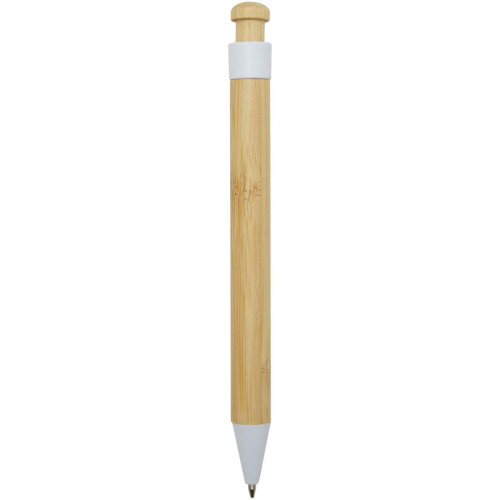 Rattan bamboo and recycled plastic ballpoint pen (black ink)