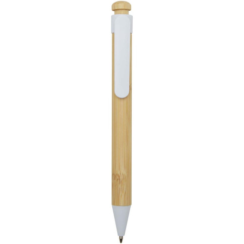 Rattan bamboo and recycled plastic ballpoint pen (black ink)