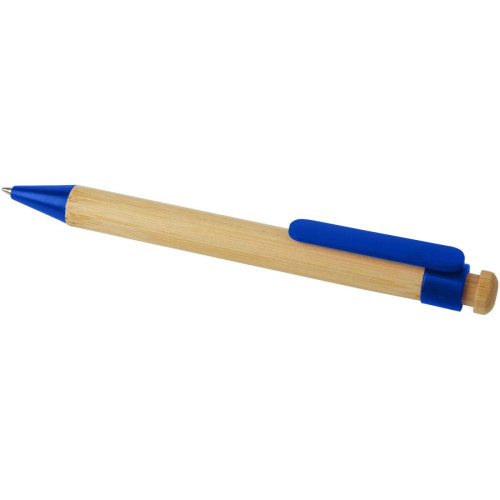 Rattan bamboo and recycled plastic ballpoint pen (black ink)