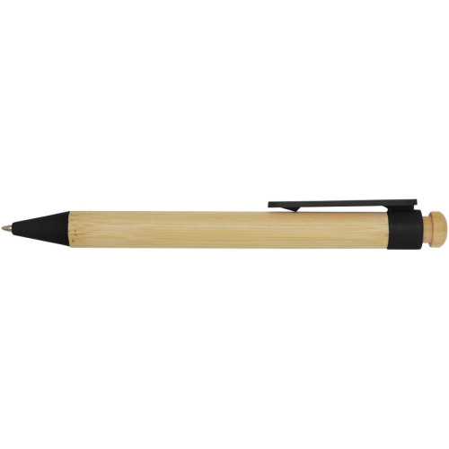 Rattan bamboo and recycled plastic ballpoint pen (black ink)