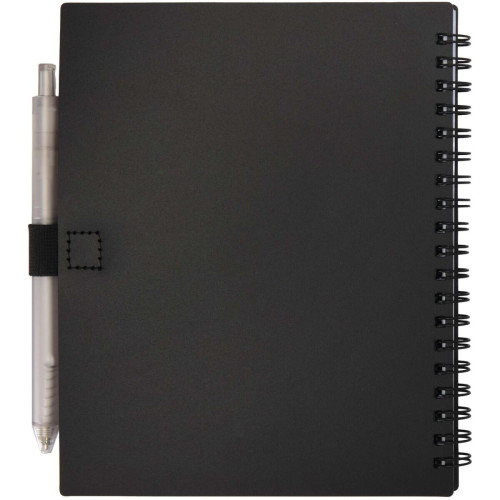 Niove recycled plastic soft cover notebook and ballpoint pen set (blue ink)