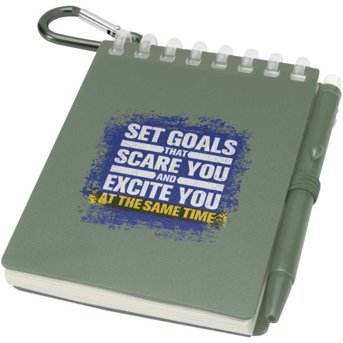 Lig Mini recycled outdoor soft cover notebook and ballpoint pen set (black ink)