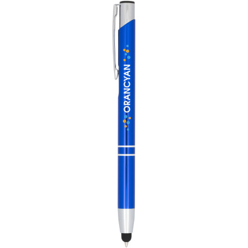 Moneta anodized aluminium click stylus ballpoint pen (blue ink)