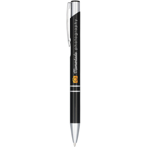 Moneta anodized aluminium click ballpoint pen (black ink)