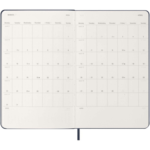 Moleskine hard cover 12 month L daily planner