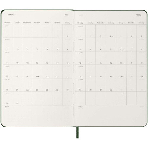 Moleskine hard cover 12 month weekly L planner