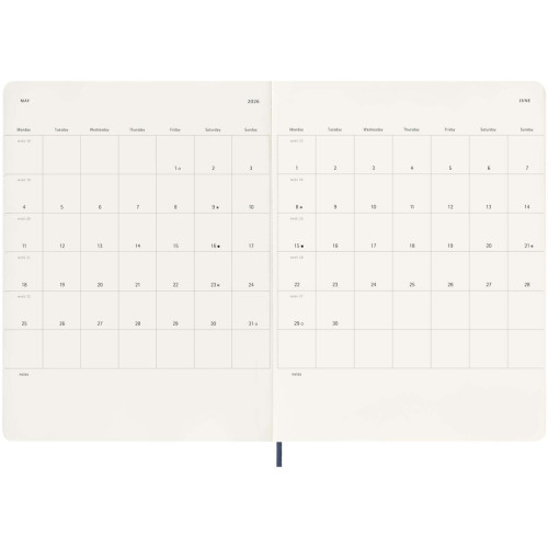 Moleskine soft cover 12 month weekly XL planner