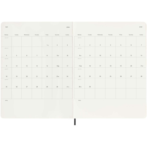 Moleskine soft cover 12 month weekly XL planner