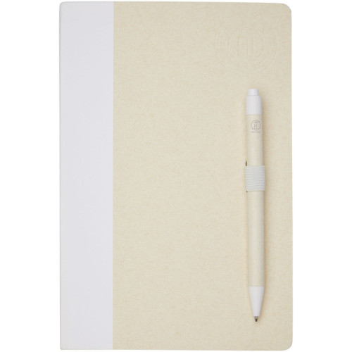 Dairy Dream A5 size reference recycled milk cartons notebook and ballpoint pen set