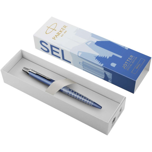 Parker Jotter SE Global Icons colour trim ballpoint pen (blue ink)
