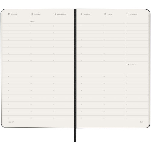 Moleskine hard cover 12 month L weekly planner vertical