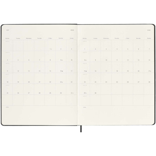 Moleskine hard cover 12 month XL weekly planner