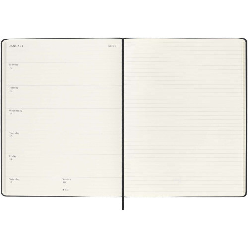 Moleskine hard cover 12 month XL weekly planner