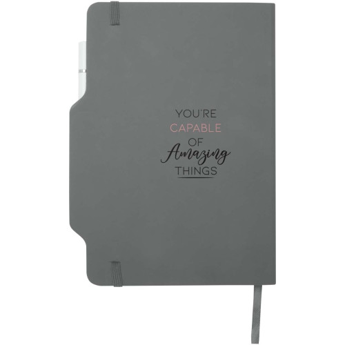 Nexus A5 hard cover notebook with pen and pencil combo (black ink)