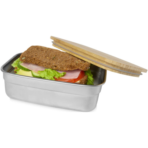 Tite 700 ml stainless steel lunch box with bamboo lid