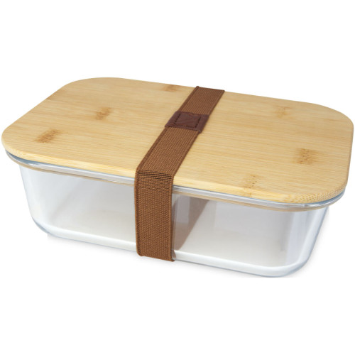 Roby 1000 ml glass lunch box with bamboo lid