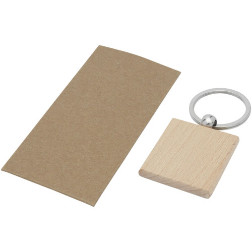 Gioia beech wood squared keychain