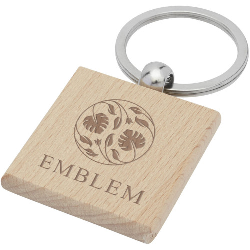 Gioia beech wood squared keychain